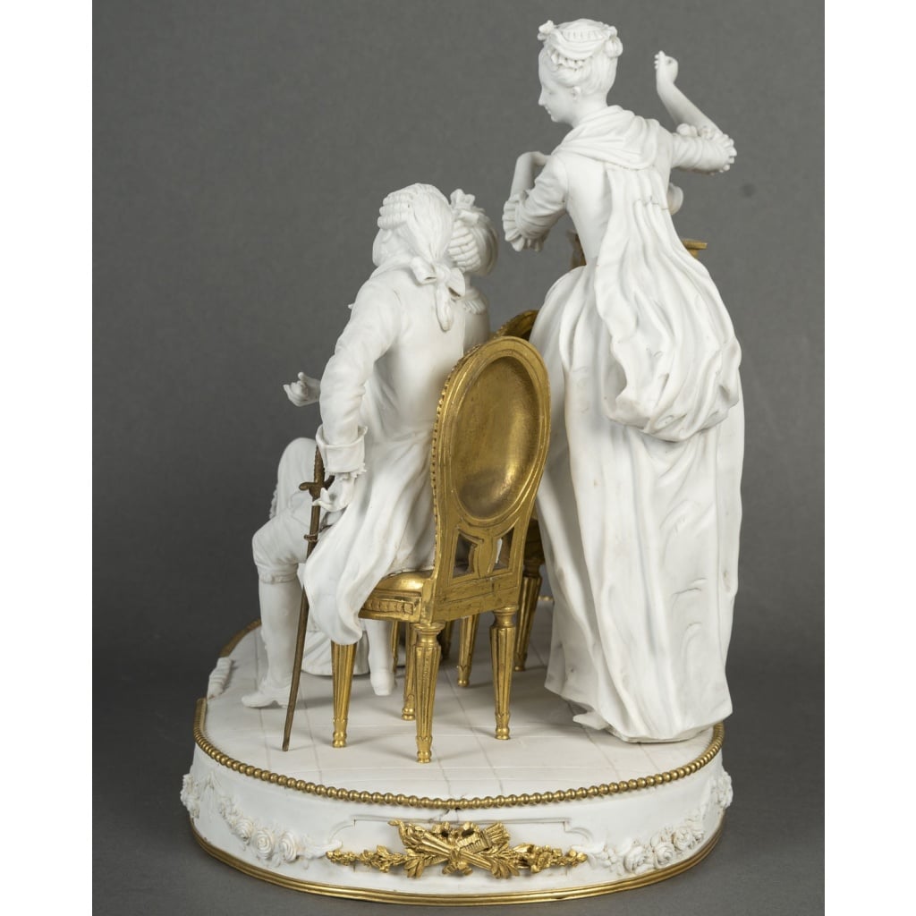 Groupe en biscuit et bronze doré, Sèvres XIXᵉ siècle 5