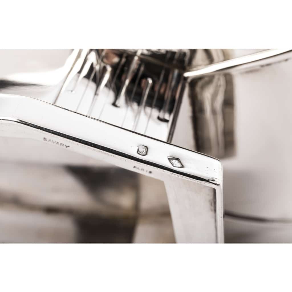 Orfèvre SAVARY -Centre de table en argent massif époque 1930 14