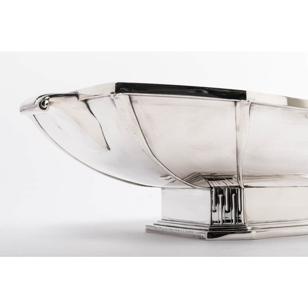 Orfèvre SAVARY -Centre de table en argent massif époque 1930 9
