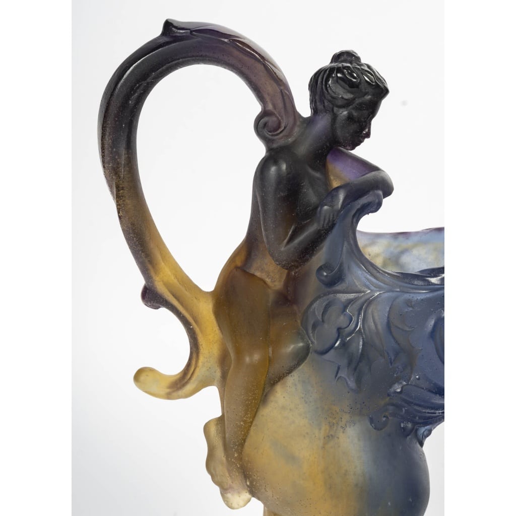 Paire d’aiguières en pâte de verre signées Daum France – Art Nouveau 6