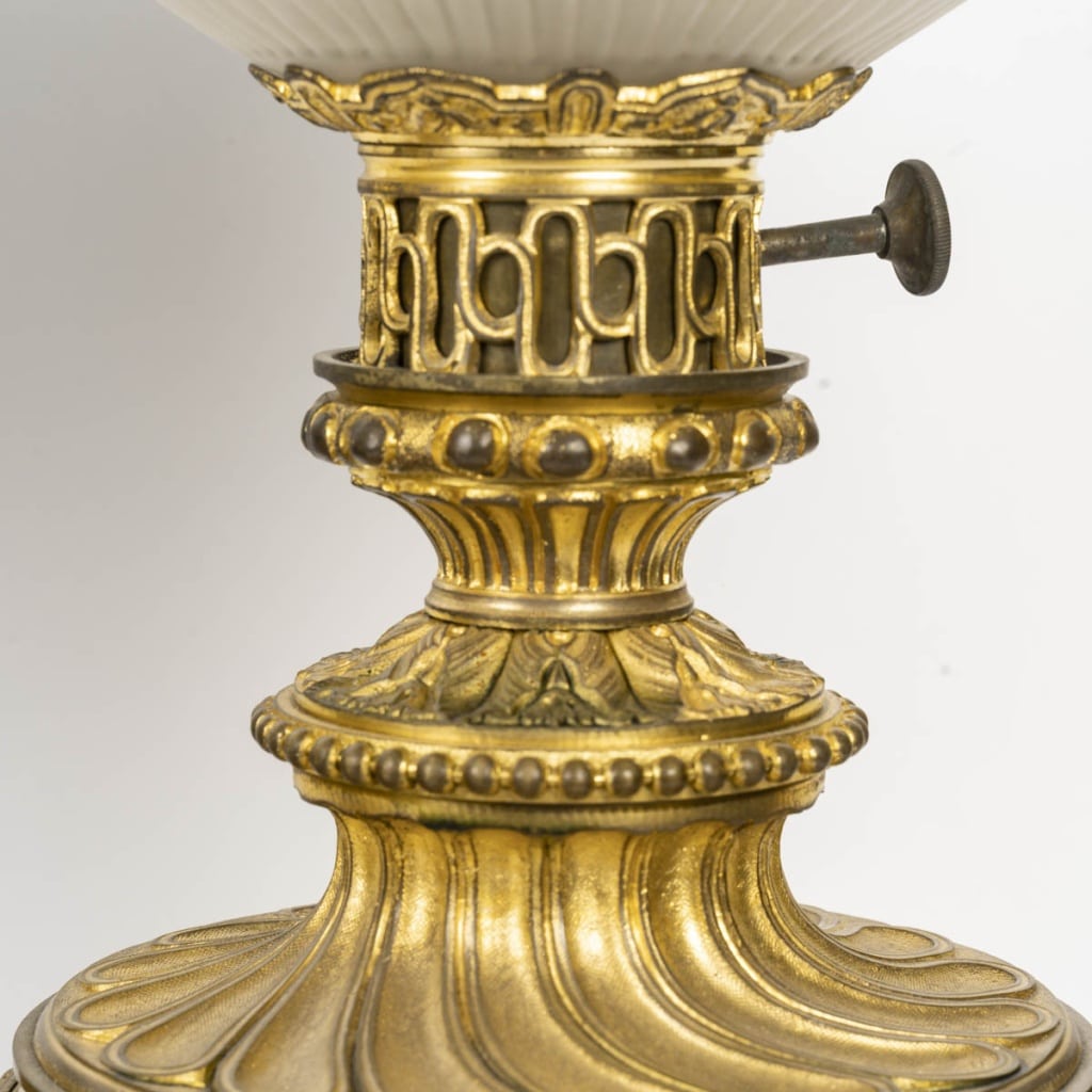 Paire de lampes à pétrole de style Napoléon III Époque fin XIXᵉ siècle 4