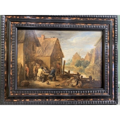 Atelier de David Teniers le Jeune (1610 – 1690), réunion devant la taverne