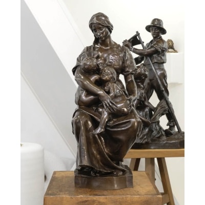 Sculpture – La Maternité , Paul Dubois (1829-1905) – Bronze