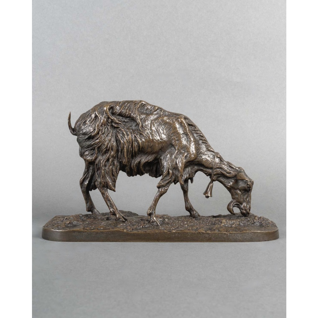 Sculpture – Chèvre Broutant , Pierre – Jules Mêne (1810-1879) – Bronze 3