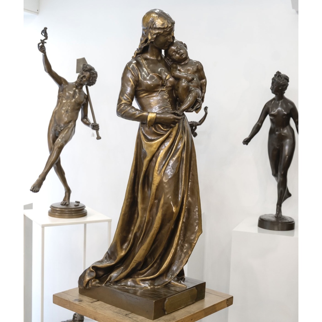 Sculpture – Clotilde de Surville , Jean Gautherin (1840-1890) – Bronze 5