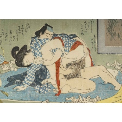 Série de 8 estampes érotiques japonaises, d’époque XIXéme siècle.