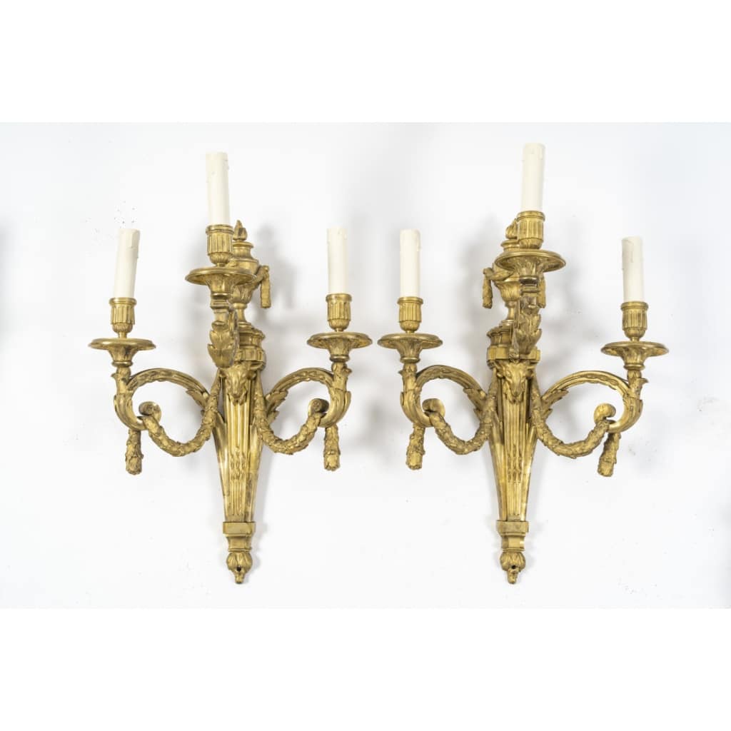 Paire d’appliques d’époque Louis XVI d’aprés Delafosse.XVIIIème siècle. 2