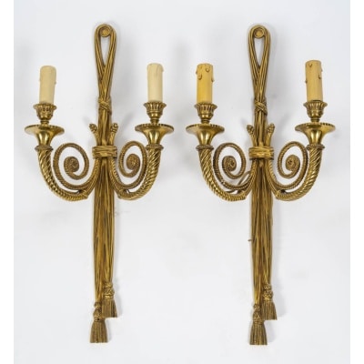 Paire appliques en bronze doré. Début XXéme.