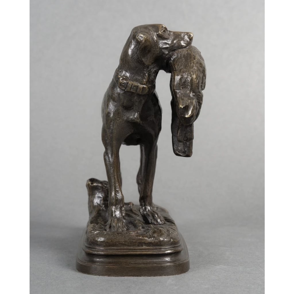 Sculpture – Chien Setter Au Lièvre , Alfred Dubucand (1828 – 1894) – Bronze 4