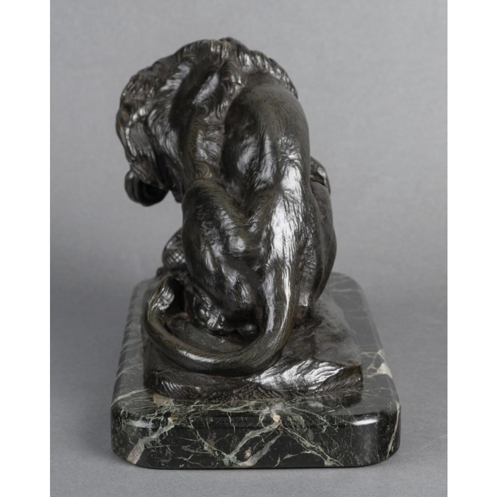 Sculpture – Le Lion Au Serpent , Antoine – Louis Barye (1795-1875) – Bronze 7
