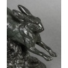 Sculpture – Le Lièvre Courant , Alfred Barye (1839-1882) – Bronze 12