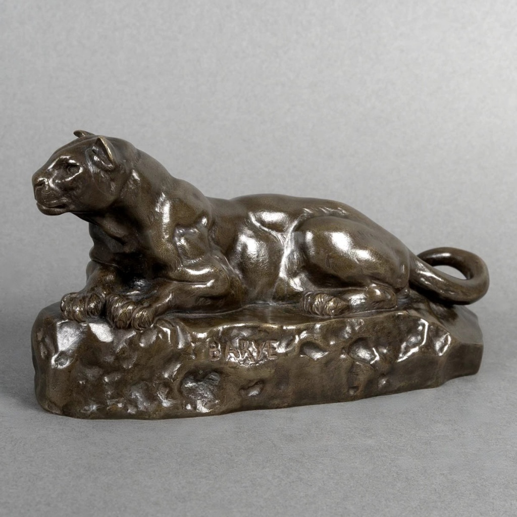 Sculpture – Panthère de Tunis N°2 , Antoine – Louis Barye (1795-1875) – Bronze