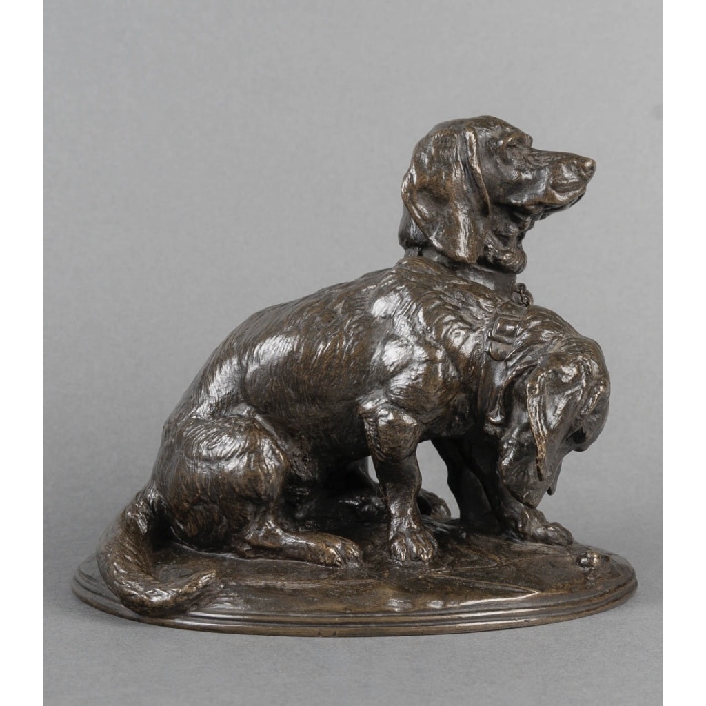 Sculpture – Groupe De Bassets , Ravageot Et Ravageode , Emmanuel Frémiet (1824 -1910) – Bronze 8