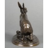 Sculpture – Lièvre Au Repos , Pierre – Jules Mêne (1810-1879) – Bronze 20