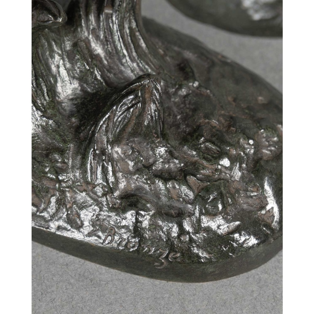 Sculpture – Le Lièvre Courant , Alfred Barye (1839-1882) – Bronze 10
