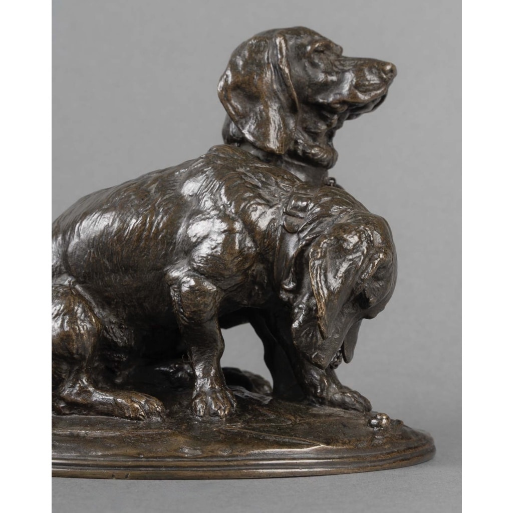 Sculpture – Groupe De Bassets , Ravageot Et Ravageode , Emmanuel Frémiet (1824 -1910) – Bronze 9