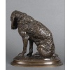 Sculpture – Épagneul Assis , Emmanuel Frémiet (1824-1910) – Bronze 17