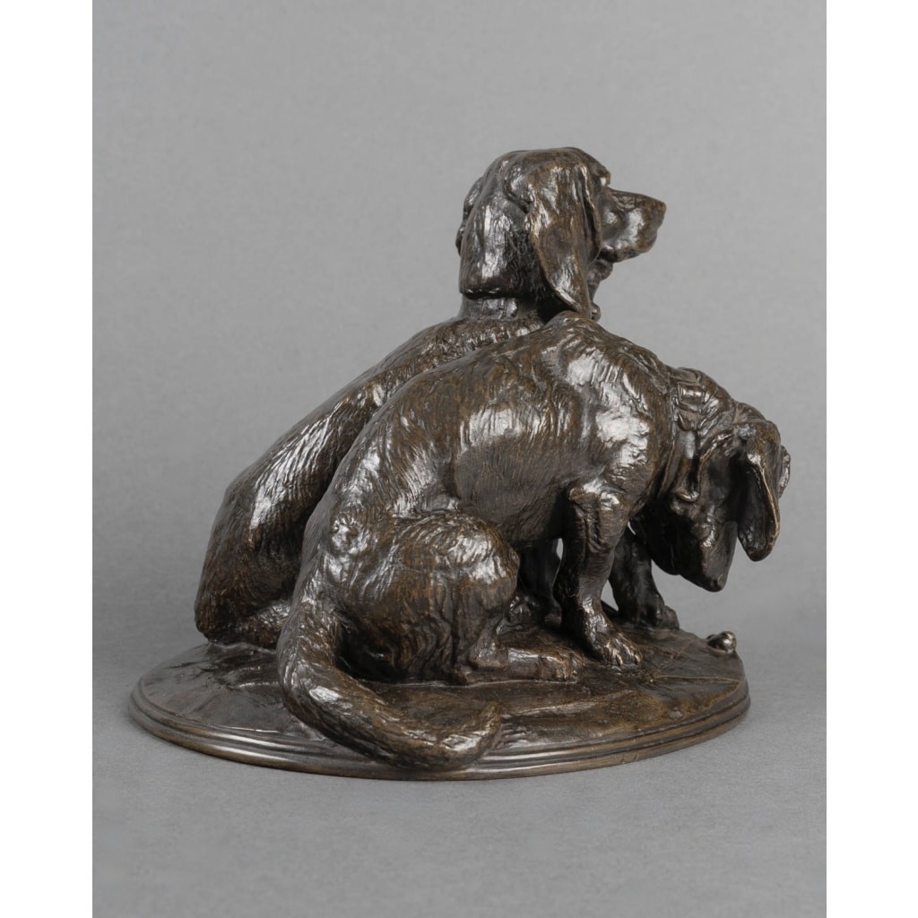 Sculpture – Groupe De Bassets , Ravageot Et Ravageode , Emmanuel Frémiet (1824 -1910) – Bronze 7