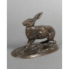 Sculpture – Lièvre Au Repos , Pierre – Jules Mêne (1810-1879) – Bronze 16