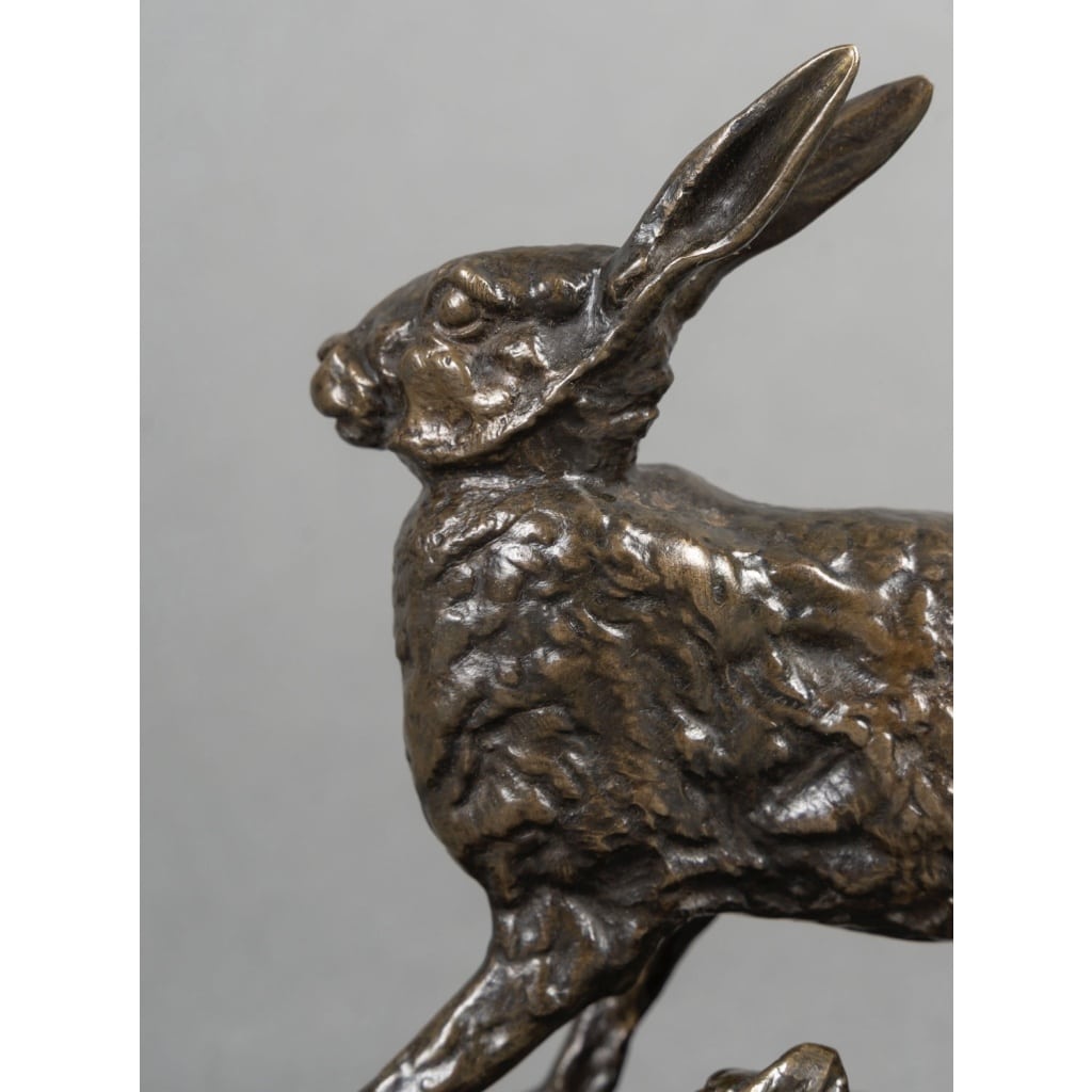 Sculpture – Lièvre Au Repos , Pierre – Jules Mêne (1810-1879) – Bronze 8