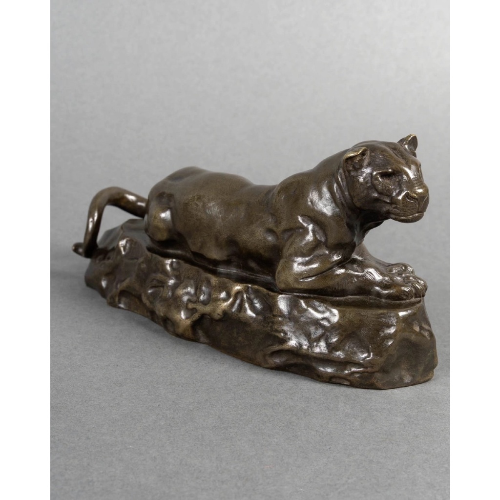 Sculpture – Panthère de Tunis N°2 , Antoine – Louis Barye (1795-1875) – Bronze 4