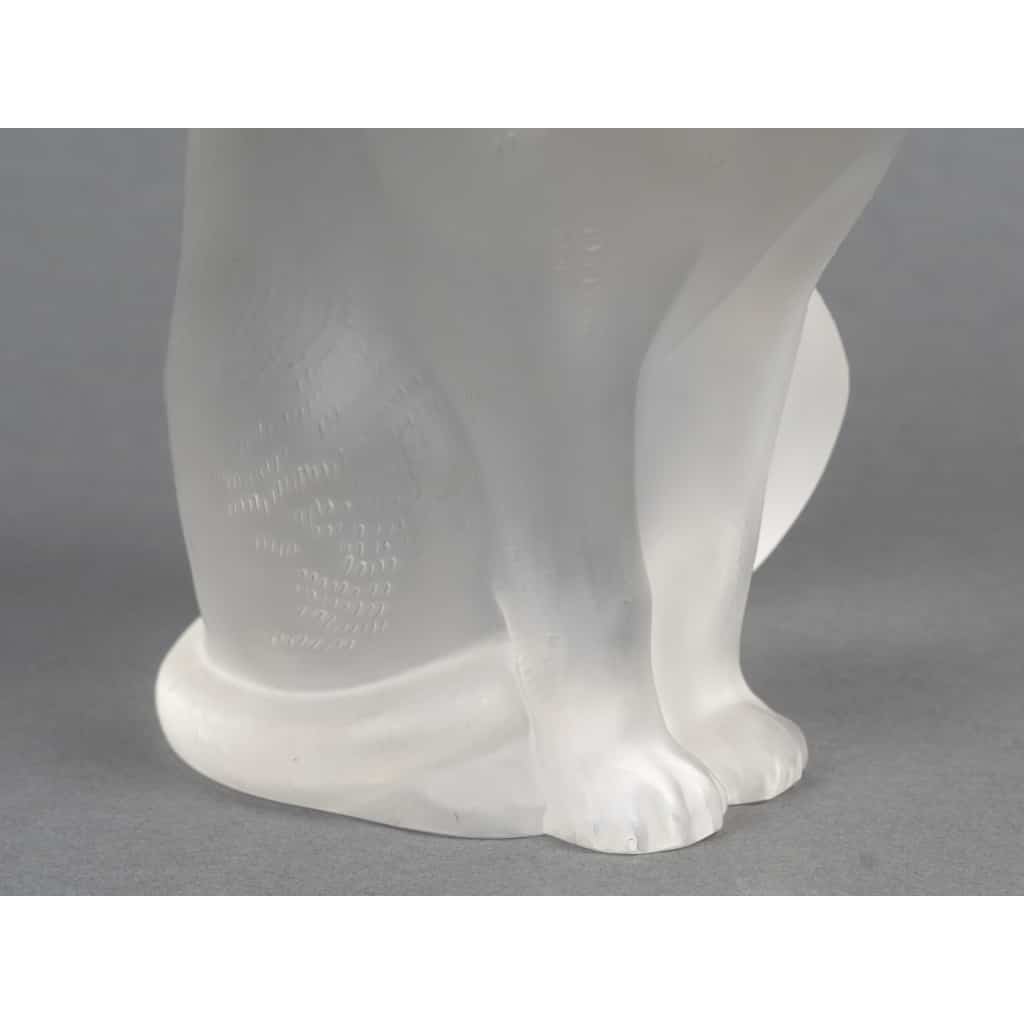 LALIQUE – Chat assis en cristal XXe – signé Lalique France 4