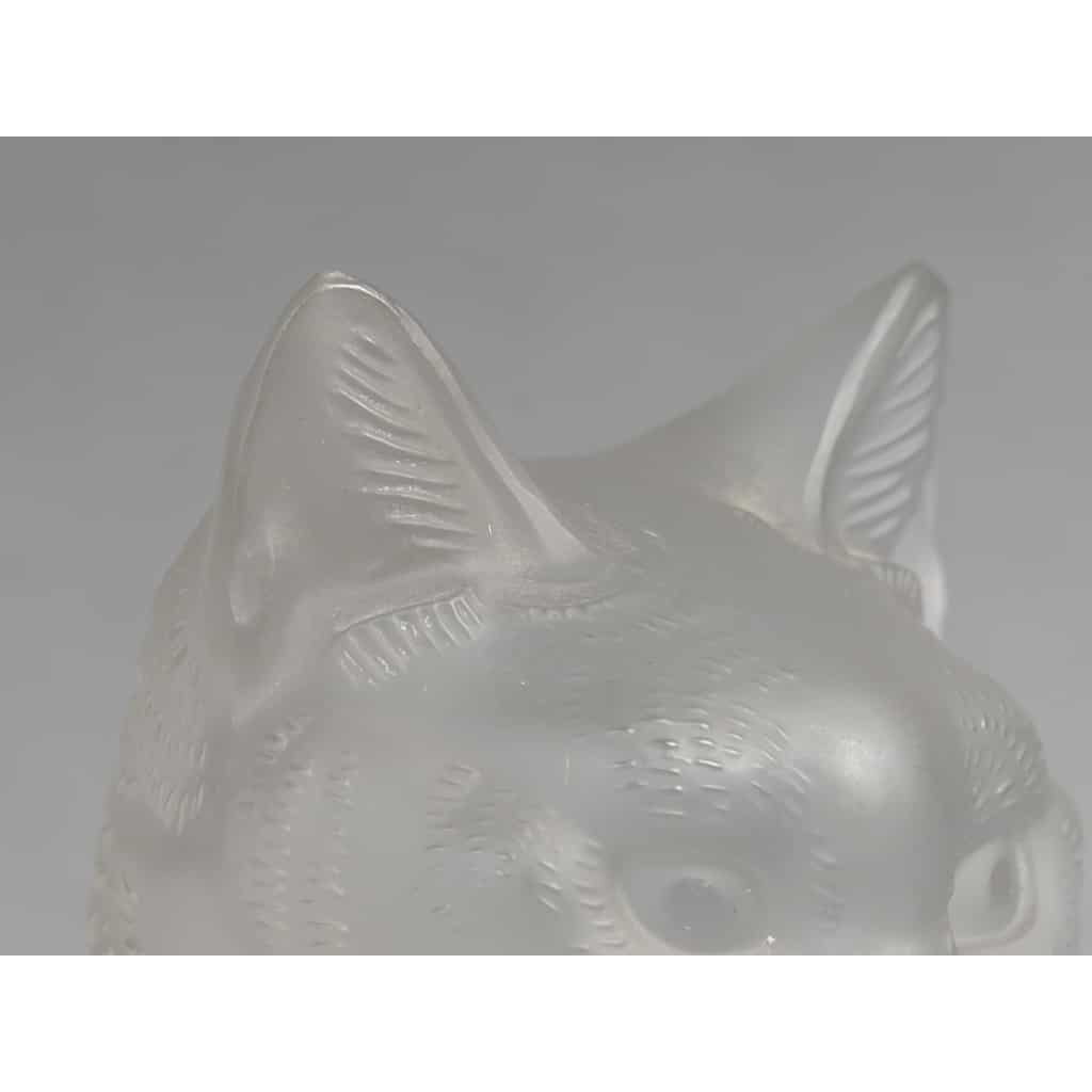 LALIQUE – Chat assis en cristal XXe – signé Lalique France 6