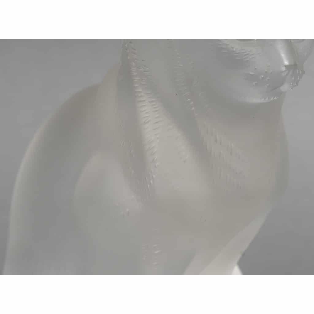 LALIQUE – Chat assis en cristal XXe – signé Lalique France 7