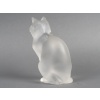 LALIQUE – Chat assis en cristal XXe – signé Lalique France 24