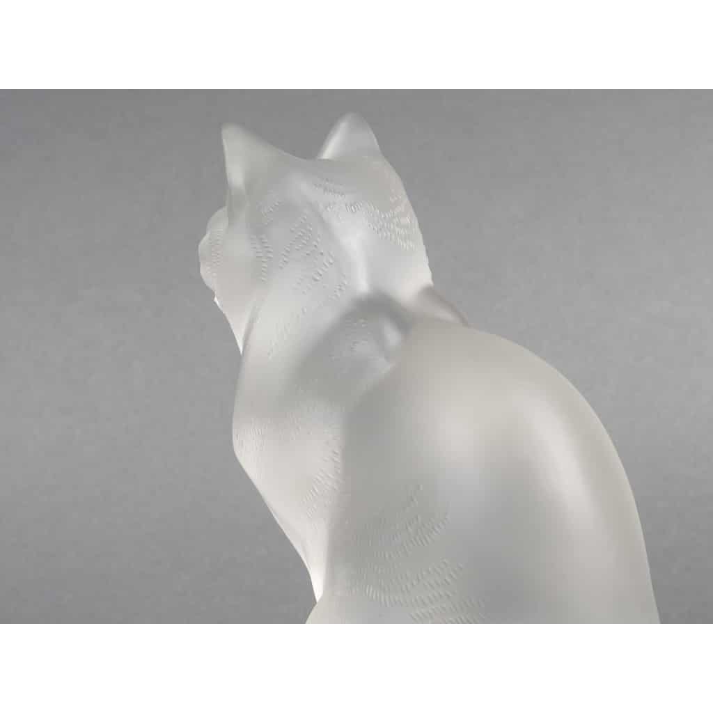 LALIQUE – Chat assis en cristal XXe – signé Lalique France 11