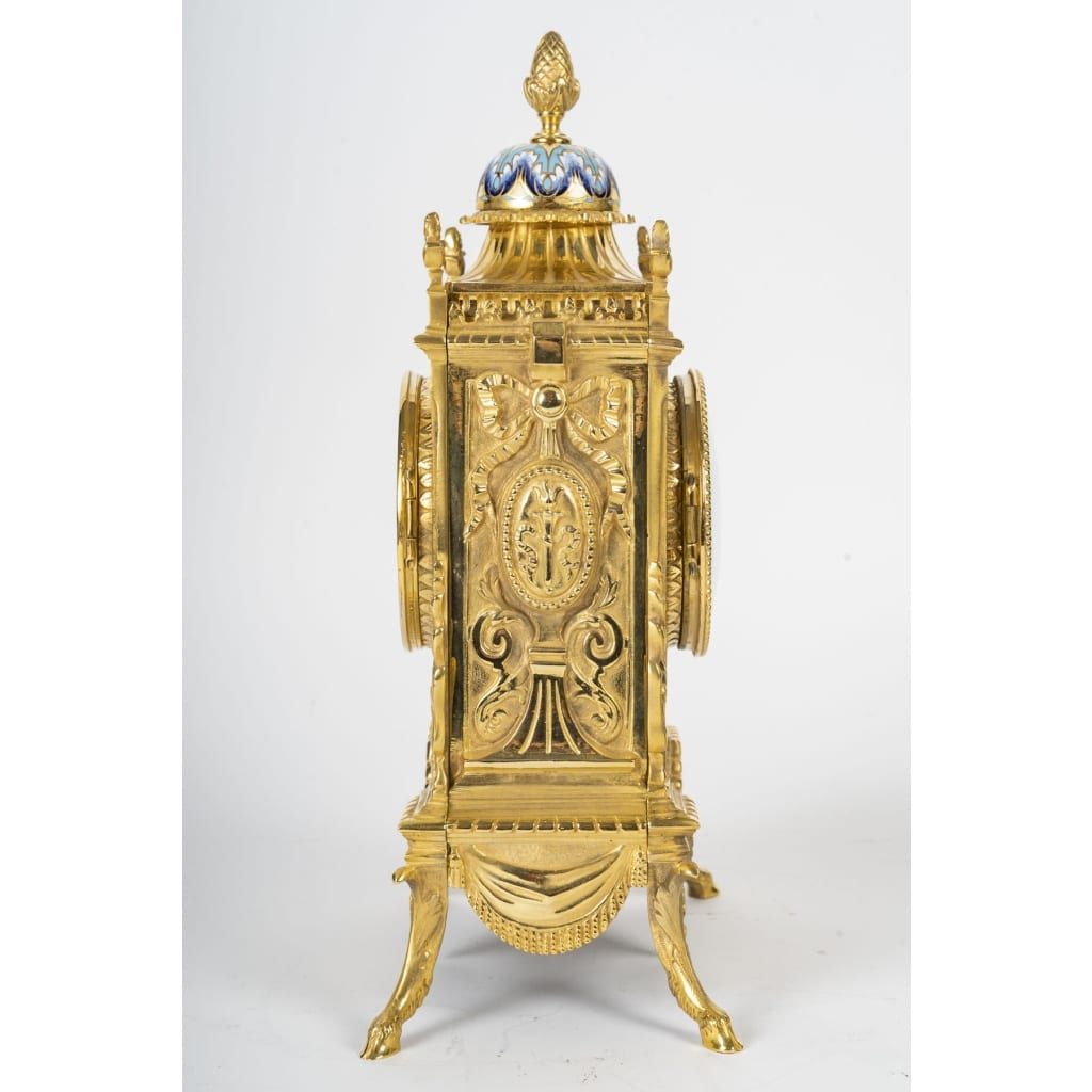 Une Garniture De Cheminée En Bronze Doré Et émail Cloisonné, Fin XIXème Siècle 6