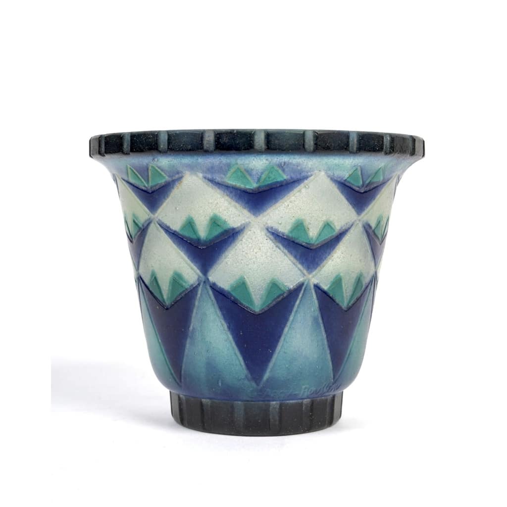 Vase « Palmettes Triangulaires » pâte de verre de Gabriel ARGY-ROUSSEAU 3
