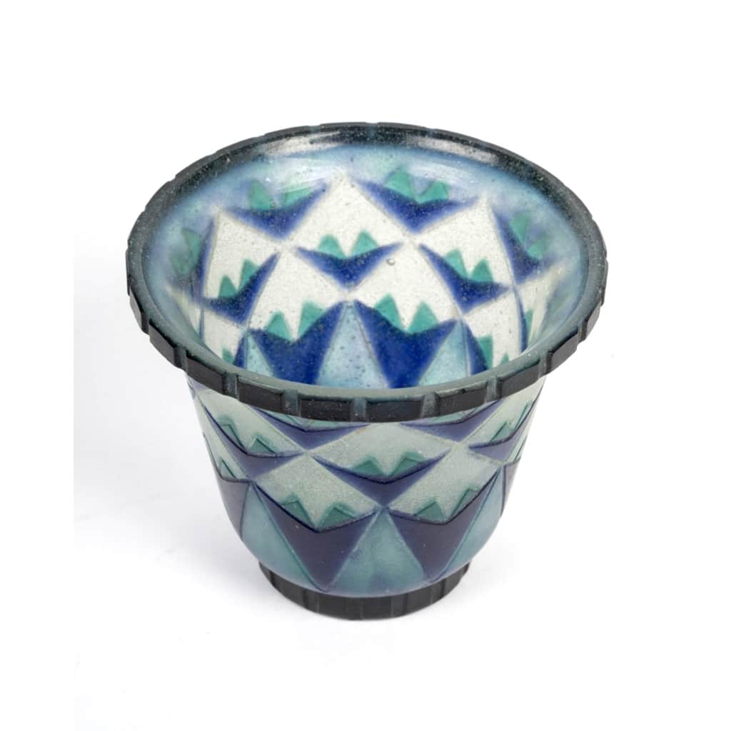 Vase « Palmettes Triangulaires » pâte de verre de Gabriel ARGY-ROUSSEAU 5