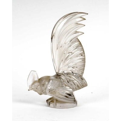 Mascotte Automobile « Coq Nain » verre blanc de René LALIQUE