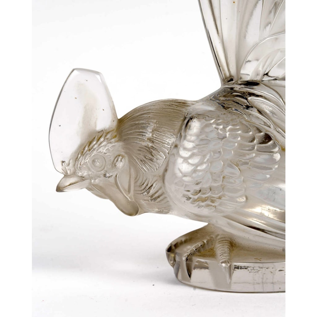 Mascotte Automobile « Coq Nain » verre blanc de René LALIQUE 6