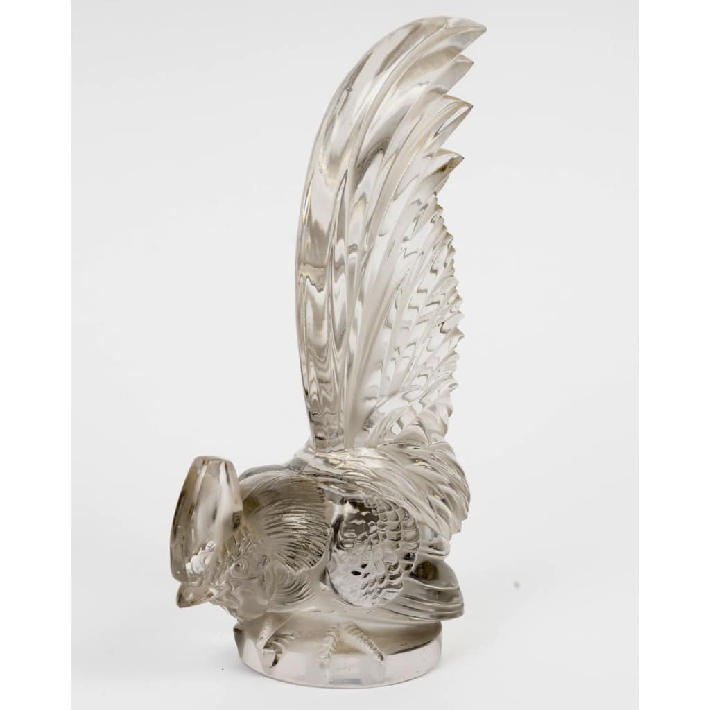 Mascotte Automobile « Coq Nain » verre blanc de René LALIQUE 5