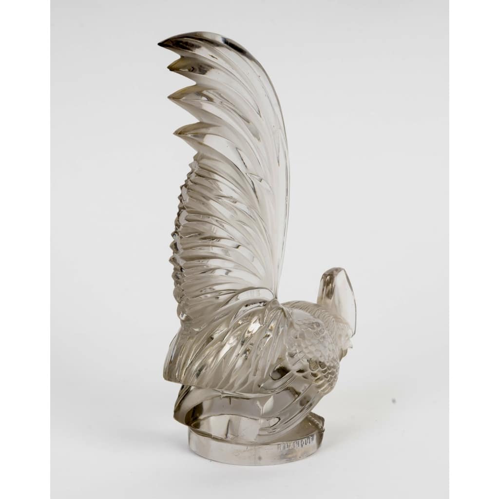 Mascotte Automobile « Coq Nain » verre blanc de René LALIQUE 4
