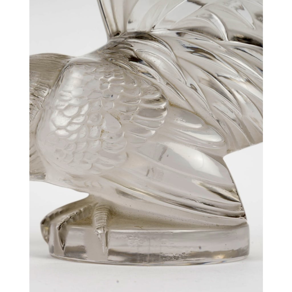 Mascotte Automobile « Coq Nain » verre blanc de René LALIQUE 9