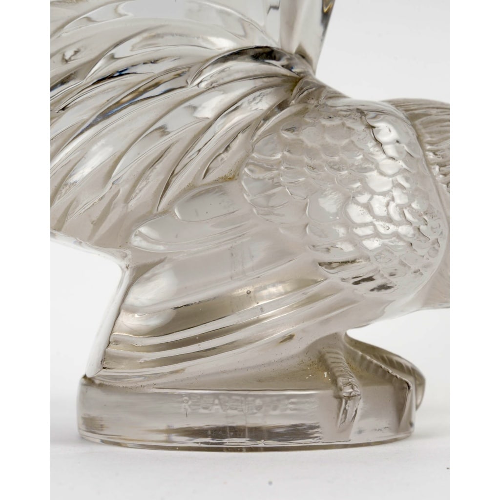 Mascotte Automobile « Coq Nain » verre blanc de René LALIQUE 10