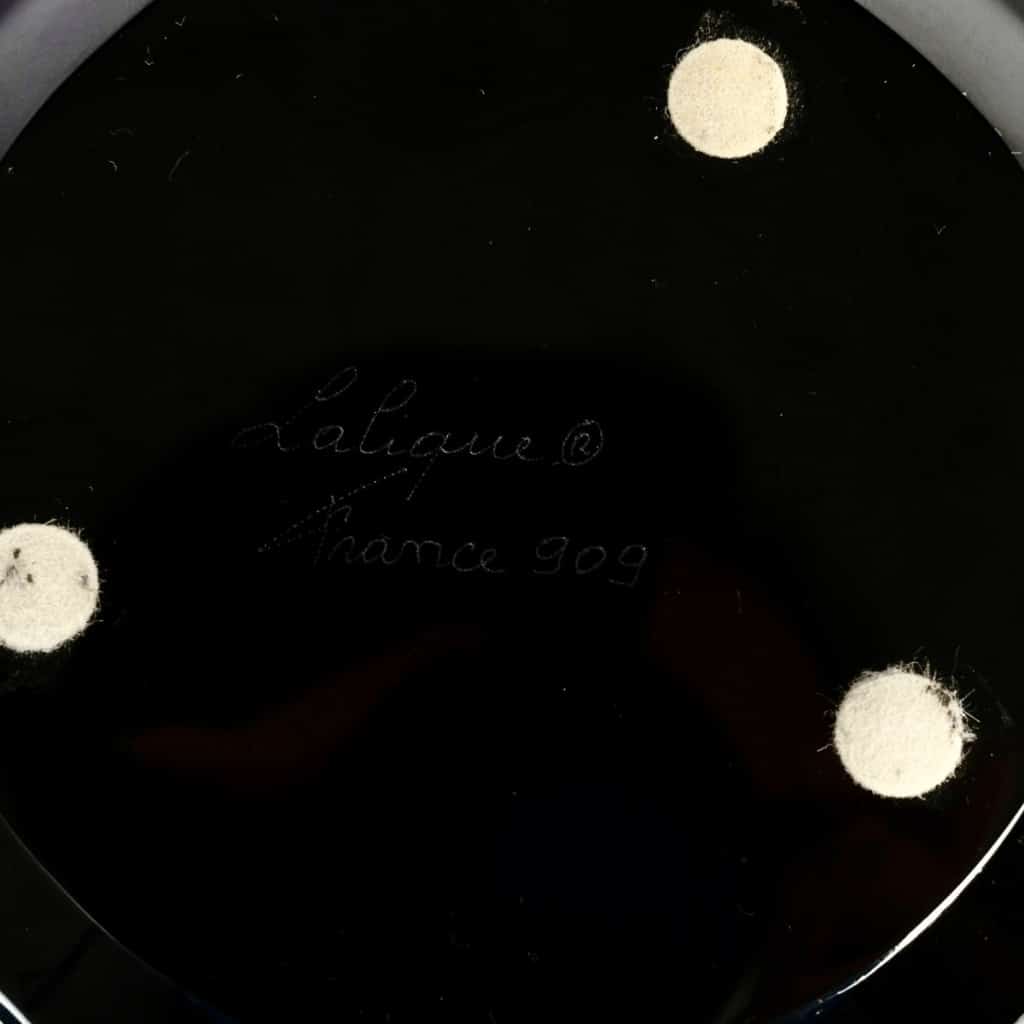 Vase « Tanzania » cristal noir émaillé blanc de Marie-Claude LALIQUE 9