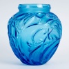 Vase « Sauterelles » cristal bleu électrique de LALIQUE 10 Vase « Sauterelles » cristal bleu électrique de LALIQUE 10