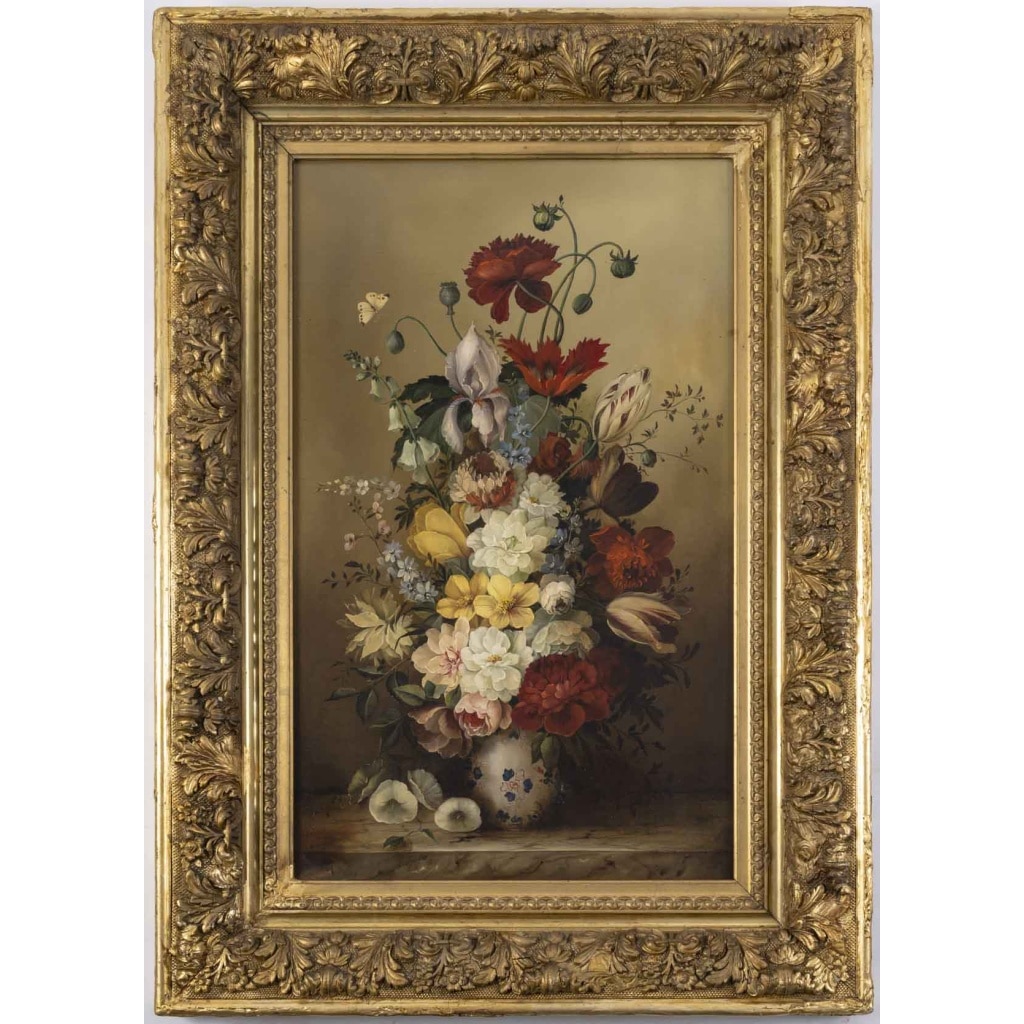 Ecole française de la fin du XIXème début XXème siècle, nature morte au bouquet 2