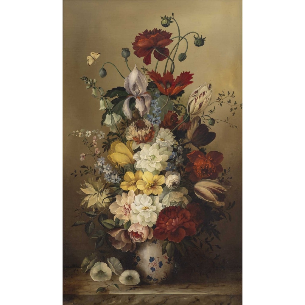 Ecole française de la fin du XIXème début XXème siècle, nature morte au bouquet 3