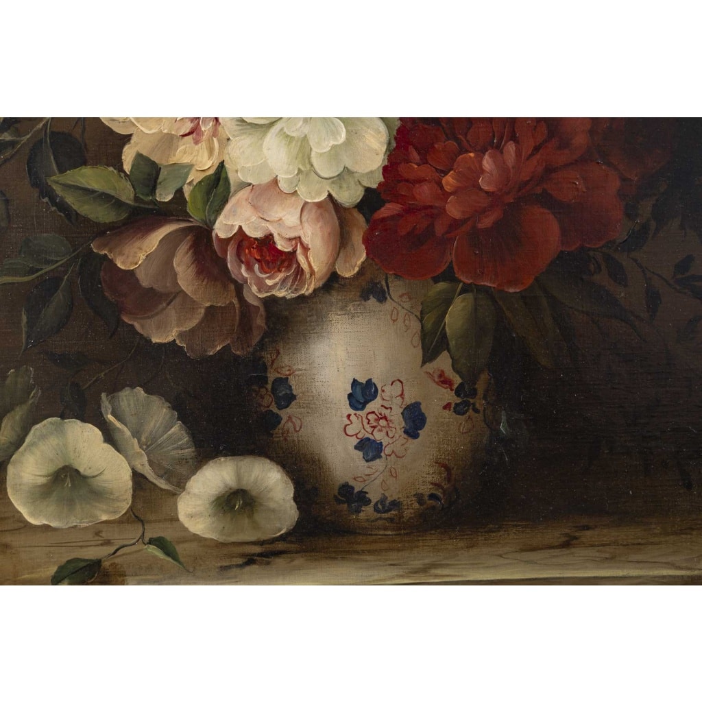Ecole française de la fin du XIXème début XXème siècle, nature morte au bouquet 9