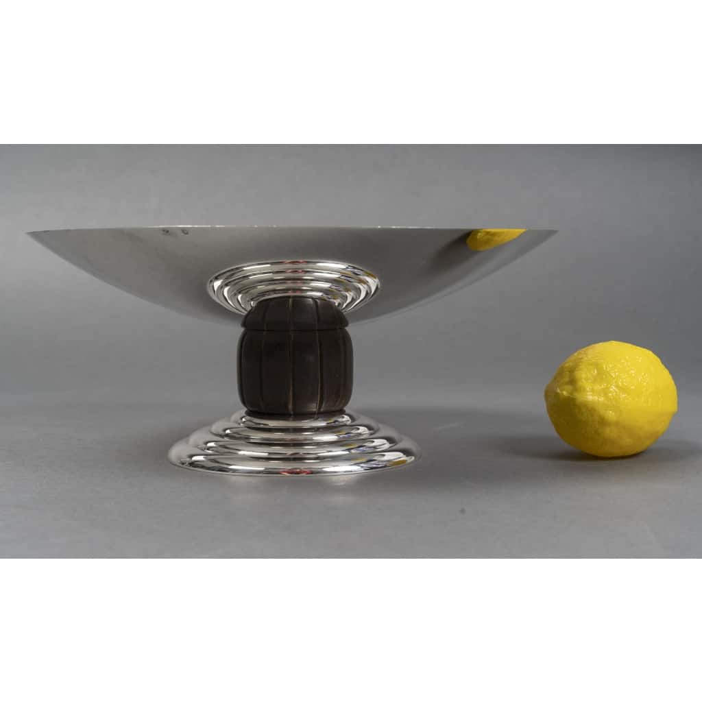 JEAN PUIFORCAT – CENTRE DE TABLE en argent massif ART DECO vers 1930 2