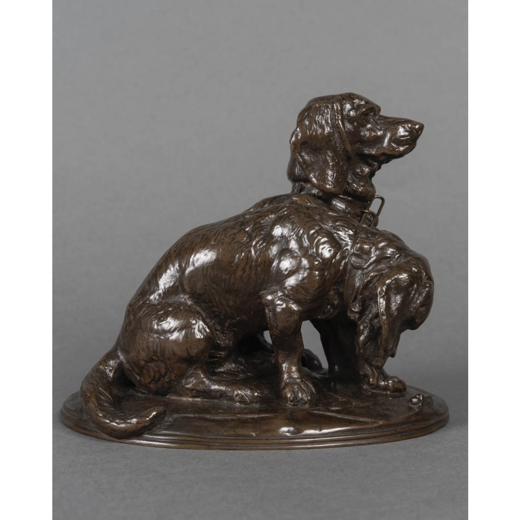 Sculpture – Groupe De Bassets , Ravageot Et Ravageode , Emmanuel Frémiet (1824 -1910) – Bronze 9