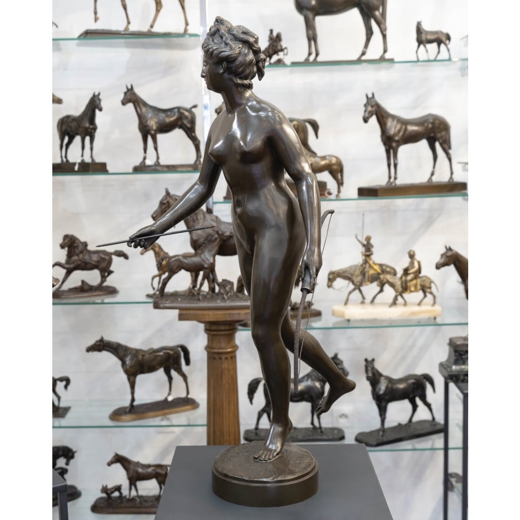 Sculpture – Diane Chasseresse , Jean – Antoine Houdon (1741-1828) – Bronze 3