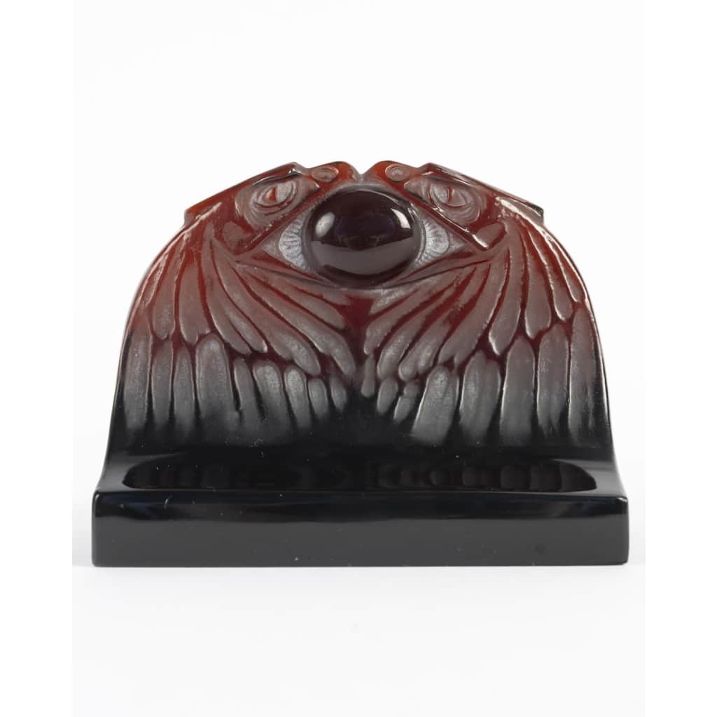 Presse-Papiers « Deux Aigles » verre ambre foncé de René LALIQUE 2