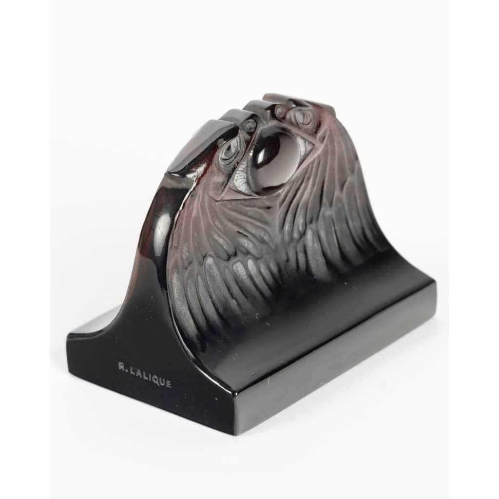 Presse-Papiers « Deux Aigles » verre ambre foncé de René LALIQUE 5