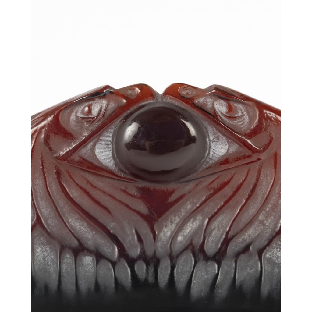 Presse-Papiers « Deux Aigles » verre ambre foncé de René LALIQUE 6